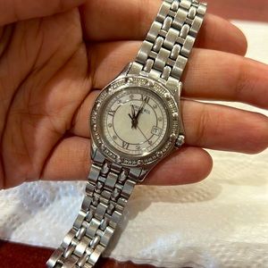 Raymond Wells diamond stainless bracelet watch
